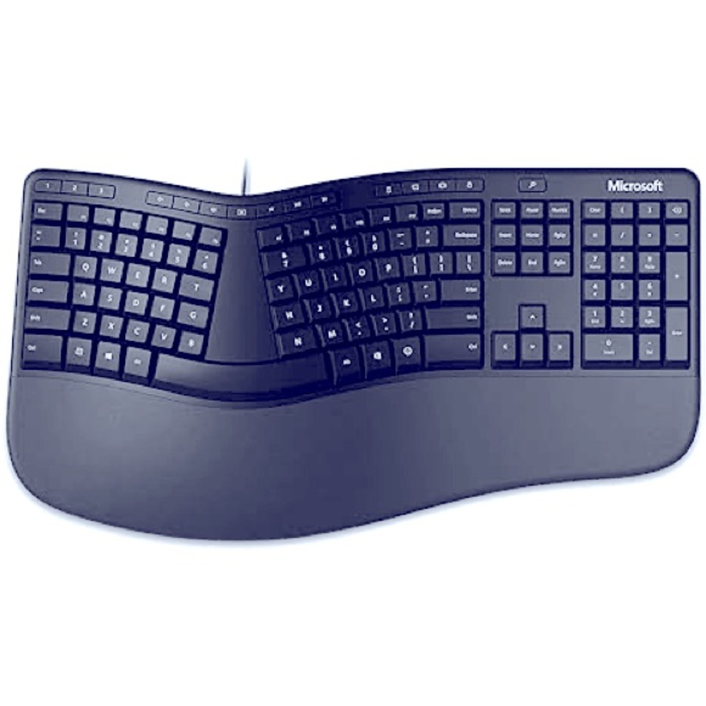 Brand New 2024 Microsoft Ergonomic Keyboard - USB Wired - Black - LXN-00001